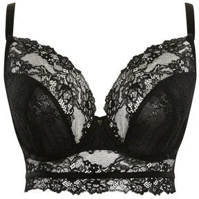 Women's Sheer Lingerie NightgownsCleo by Panache Selena Longline Plunge - Black