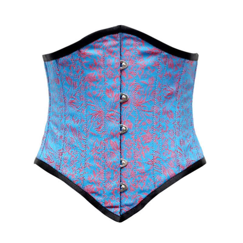 Compression bustiers for a slimming effectGallie Red Turquoise Brocade Underbust Corset