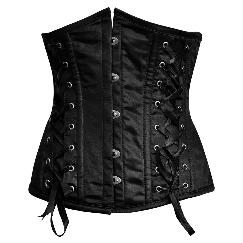 Red corsets for a passionate and attention - grabbing styleBlack Satin Corset Top- Laced corsets