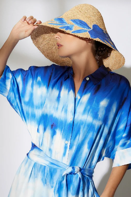 Sexy work - appropriate dresses with a touch of allureSantorini Printed Cotton Silk Belted Shirtdress