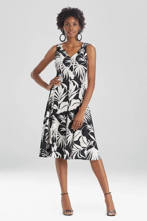 Sexy backless evening dresses with a deep V - cutAiko Printed CDC Knotted Tank Dress