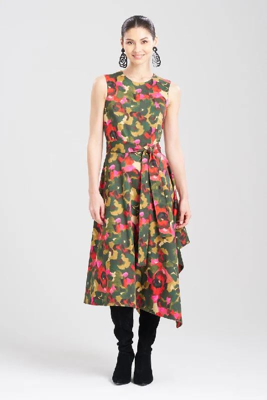 Chiffon sexy dresses for a flowy and elegant appearanceFloral Asymmetrical Boat Neck Dress Chiffon sexy dresses for a flowy and elegant appearanceFloral Asymmetrical Boat Neck Dress