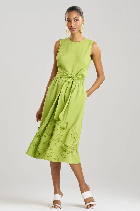 Sexy beach dresses for a sunny vacationLinen Embroidered Fit & Flare Dress