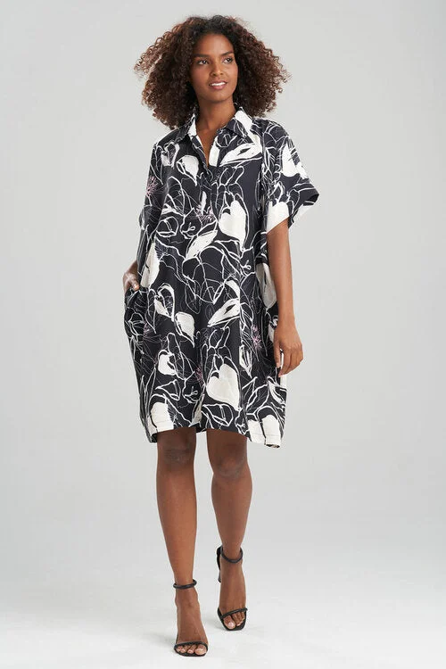 Women's sexy bodycon dresses with a thigh - high slitHana Fluid Crepe Caftan Dress