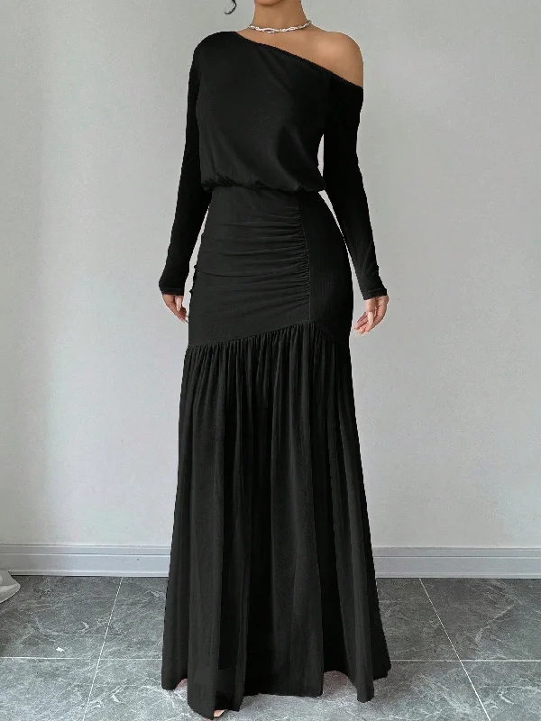 Asymmetrical - hemmed sexy dresses for a modern styleElenzya Elegant Asymmetrical Neck Dress For Women Asymmetrical - hemmed sexy dresses for a modern styleElenzya Elegant Asymmetrical Neck Dress For Women
