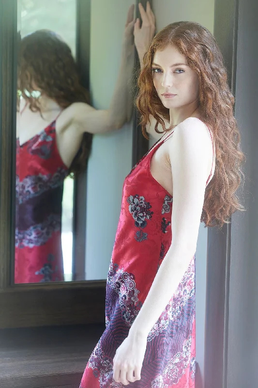 Women's Silk Lingerie Sets Imperial Dragon Jacquard Gown