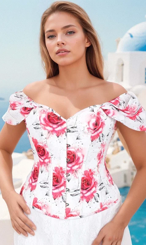 Velvet bustiers for a soft and plush feelKahlani Rose Print Overbust Corset