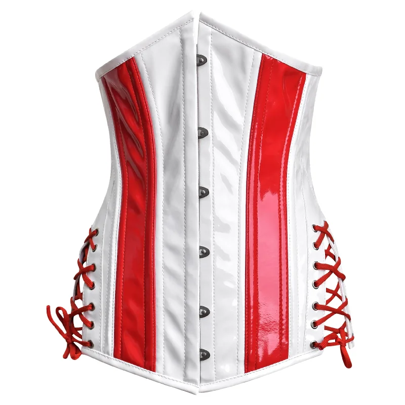 Velvet bustiers for a soft and plush feelRed and white corset Top - Laced Corset
