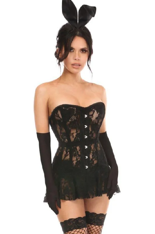 Women's Video Game Character Cosplay LingerieSexy Black Bunny Corset Dress Costume