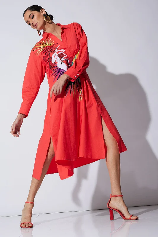 Embroidered sexy dresses for a decorative touchCotton Poplin El Nido Embroidered Shirtdress