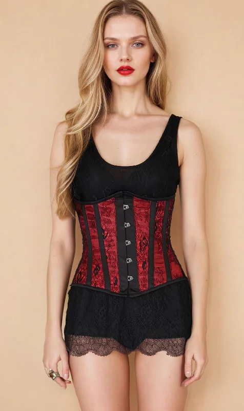 Bohemian - style corsets with tassels and embroideryCaemlyn Satin With Lace Corset