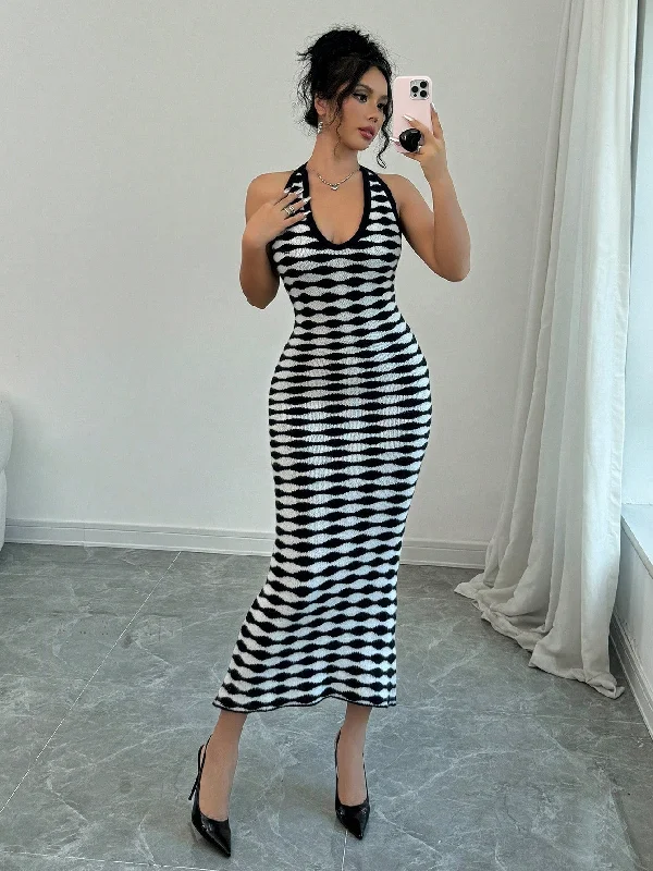 Sexy wrap dresses with a cinched waistElenzya French Style Versatile Backless Tie Up Knitted Mermaid Dress Sexy wrap dresses with a cinched waistElenzya French Style Versatile Backless Tie Up Knitted Mermaid Dress