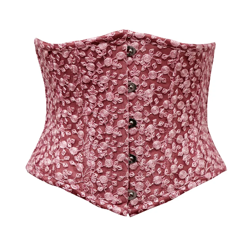 Halloween - themed corsets for a spooky costumeTelles Fuchsia Floral Net Overlay Underbust Corset