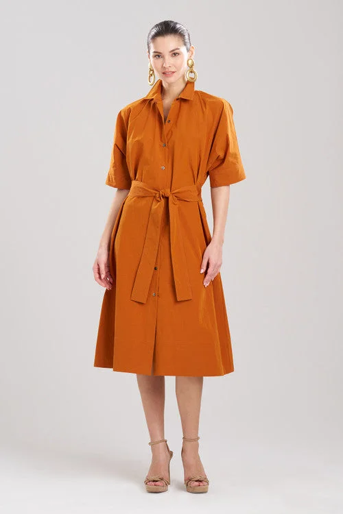 Sexy lingerie - inspired dresses for a seductive look at homeTaffeta Belted Shirt Dress