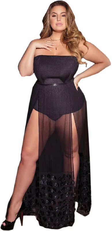 Nude - colored stockings for a natural lookCorset Women's Black Lingerie Boudoir Set with Booty Shorts Skirt and Stockings