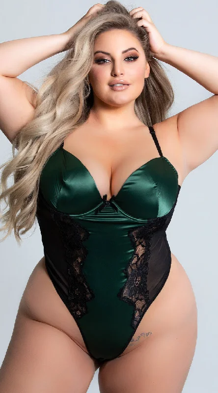 Designer Lingerie Sets for Women Plus Size Lady Luck Satin Teddy