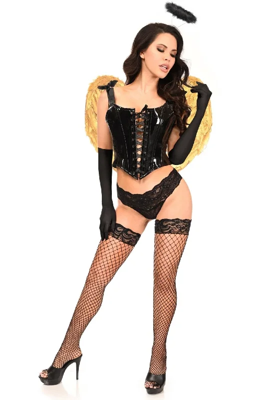 Women's Cosplay Roleplay SleepwearSexy Four Piece Vinyl Golden Angel Corset Costume