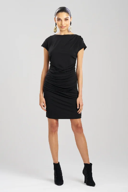 Denim - inspired sexy dresses for a casual - yet - sexy vibeMatte Jersey Asymmetrical Drape Dress Denim - inspired sexy dresses for a casual - yet - sexy vibeMatte Jersey Asymmetrical Drape Dress