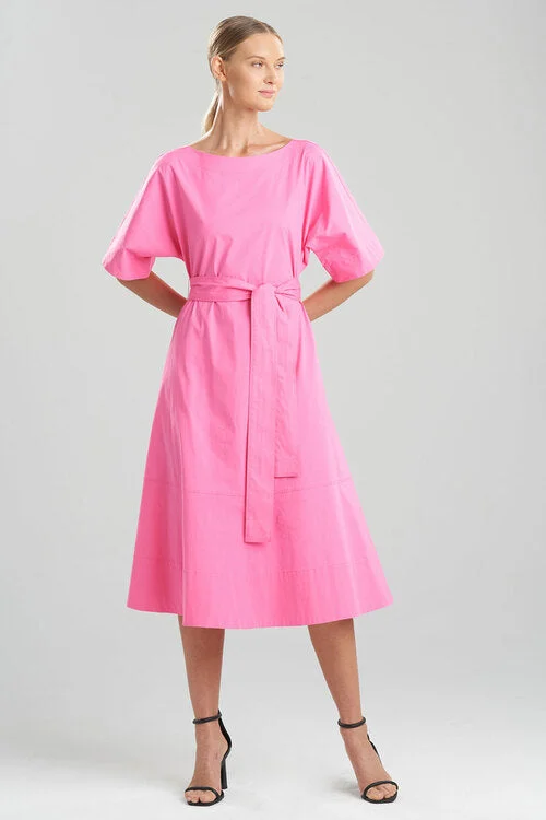 Tiered sexy dresses for a flouncy and feminine appearanceCotton Poplin Belted Dress