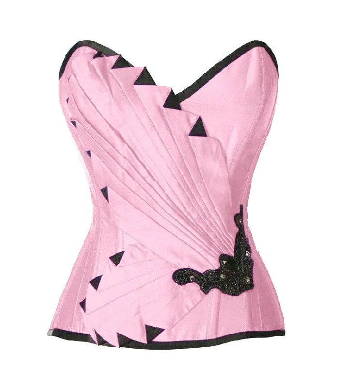 Neoprene corsets for a stretchy and form - fitting styleAbli Baby Pink Satin/Taffeta Embroidered Overbust Corset