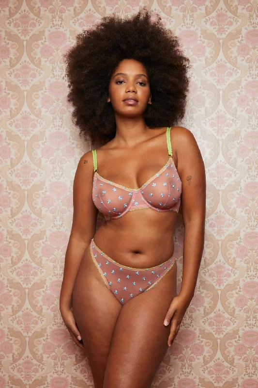 Women's Lingerie with Built-in ShapewearJaime Embroidered Underwire Bra | Pale Rose