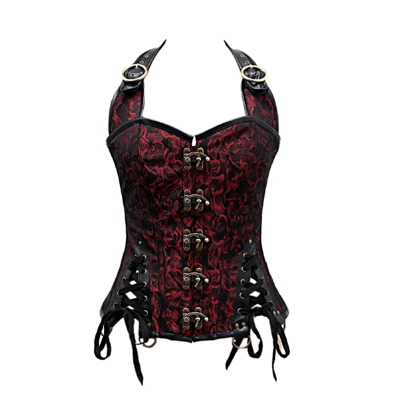 Animal - print bustiers for a wild and fierce styleRory Gothic Overbust Corset With Shoulder Strap