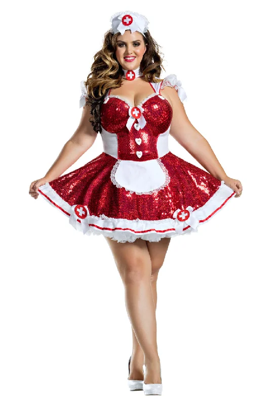 Women's Cosplay Inspired Babydoll LingeriePlus Size Glam Nurse Costume