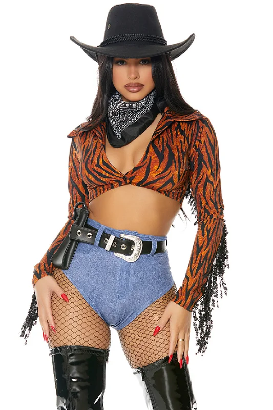 Lace Cosplay Lingerie for WomenPlus Size Round 'Em Up Cowgirl Costume