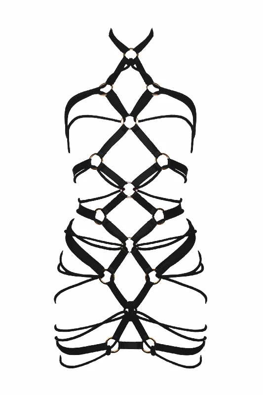 Sexy lingerie - inspired dresses for a seductive look at homeSumatra black harness dress