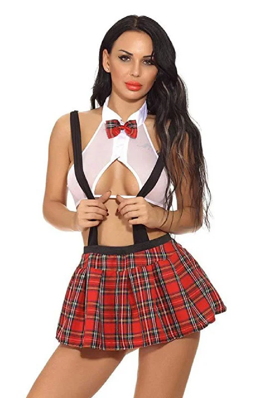 Red Plaid/ White