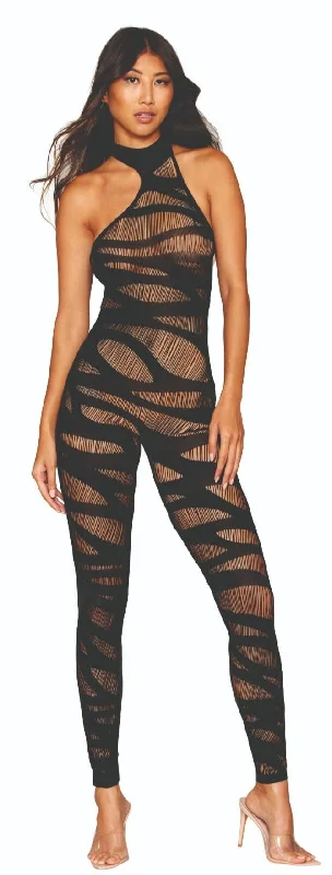 Anti - static stockings to prevent static clingSlash Design Asymmetrical Bodystocking