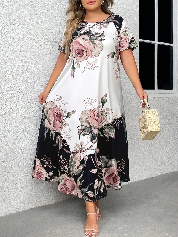 Velvet sexy dresses for a plush and warm lookEMERY ROSE Plus Floral Print Dress