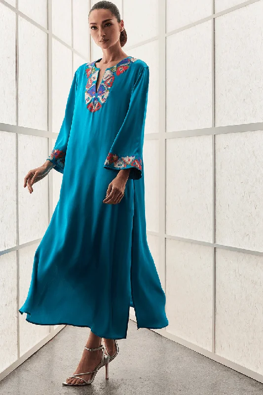 Affordable Lingerie for Women Couture Toulouse Embroidered Silk Caftan
