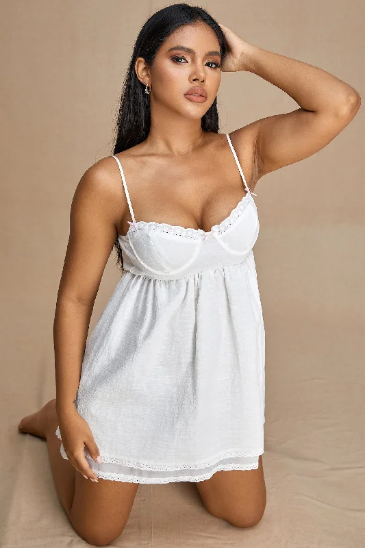 Sexy prom dresses for a memorable nightWhite Babydoll Dress