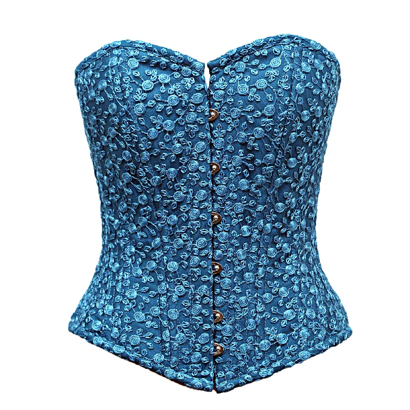 Burlesque - inspired bustiers for a performance lookBates Turquoise Floral Net Overbust Corset Burlesque - inspired bustiers for a performance lookBates Turquoise Floral Net Overbust Corset