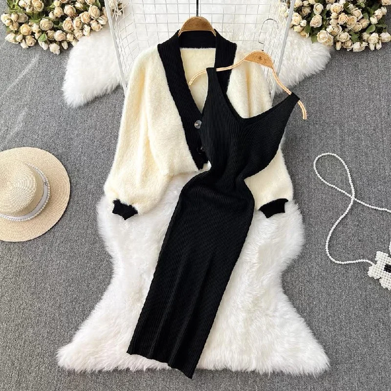 Sexy beach dresses for a sunny vacationZaisha Set of Dress and Cardigan