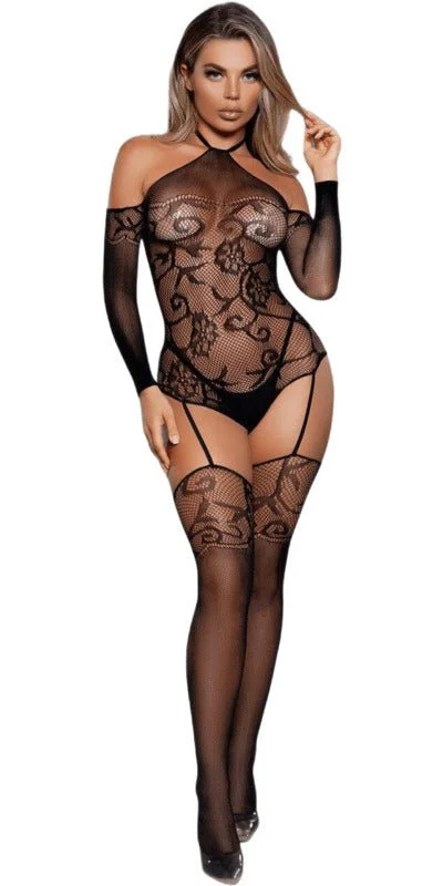 Nylon stockings for a smooth and shiny finishSexy Craving For You Garter Bodystocking