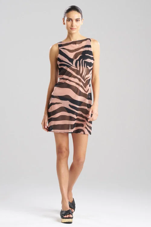 Gold - toned sexy dresses for a glamorous eventZebra Mesh Sheer Cover-Up Dress