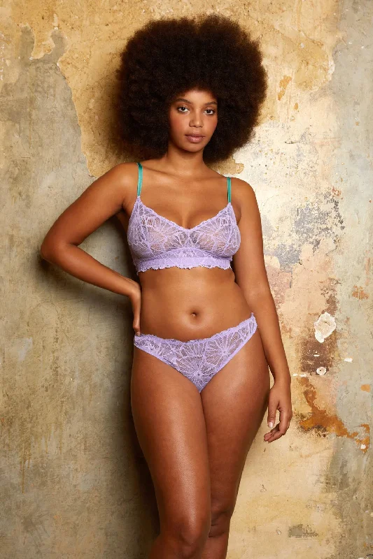 Breathable Bamboo Lingerie for WomenAnais Graphic Lace Soft Bra | Lilac