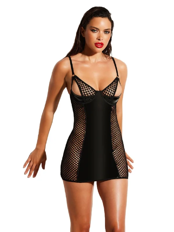 Sequined sexy dresses for a sparkly eveningFetish Frisky Fishnet Peek-A-Boo Babydoll Dress