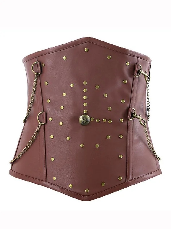 Geometric - printed bustiers for a modern and trendy lookGraz Steampunk Spiral Steel Boned Faux Leather Underbust Corset