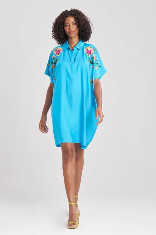 Fringe - trimmed sexy dresses for a 1920s - inspired lookCotton Silk Chikayo Embroidered Caftan Dress