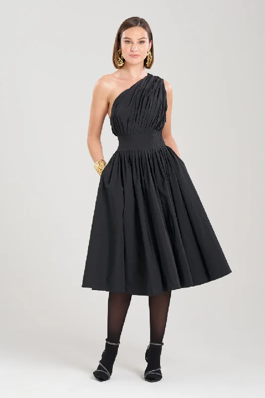 Sexy Halloween dresses for a spooky partyTaffeta One Shoulder Pleated Dress