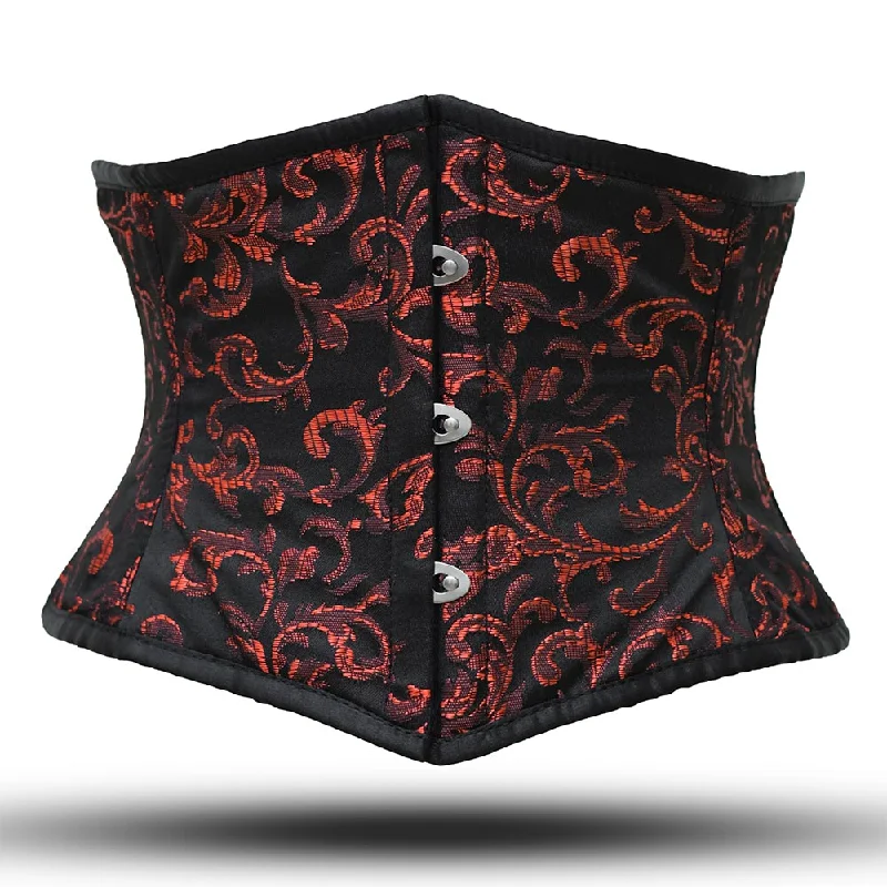 Waist - training corsets for long - term figure shapingRed and black underbust corset - Short torso Waist Trainer