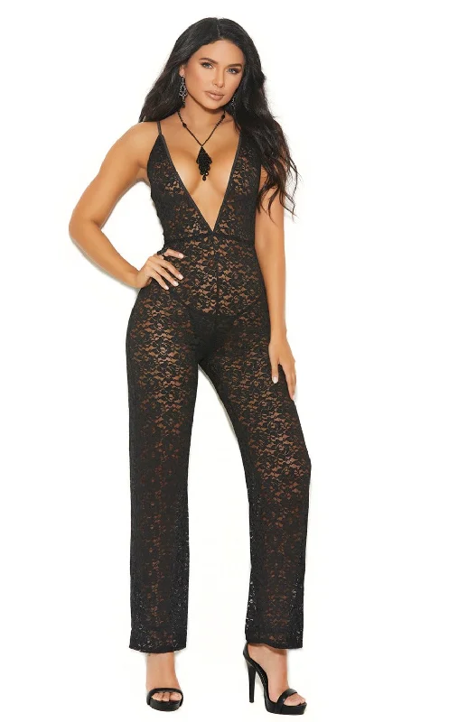 Women's Bridal Lingerie Collection Elegant Moments  77085 Deep V lace jumpsuit adjustable straps.Reg.$40