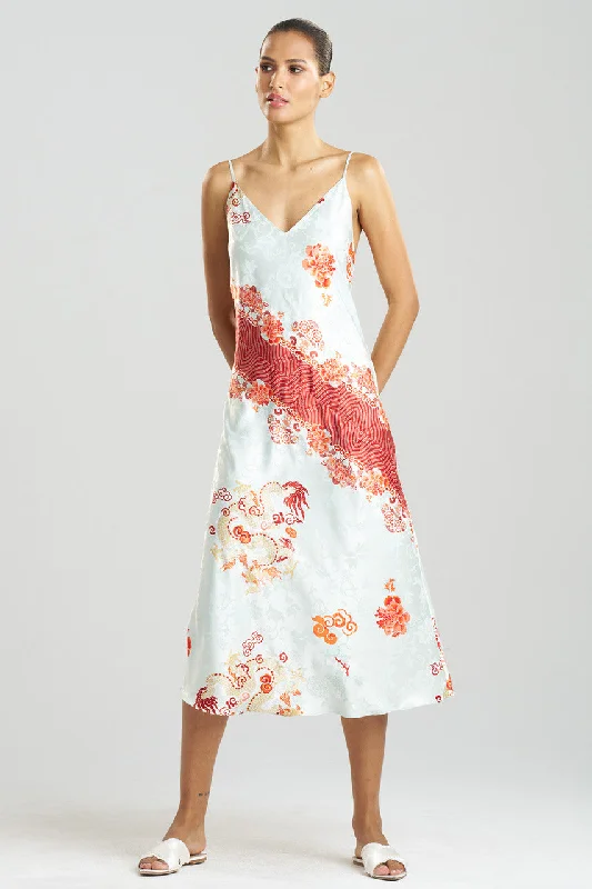 Women's Sheer Lingerie Nightgowns Imperial Dragon Jacquard Gown