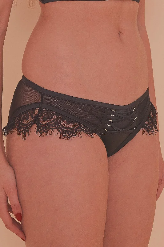 Women's bras with a cotton - polyester blendBernadette Black  Corset Front Brief