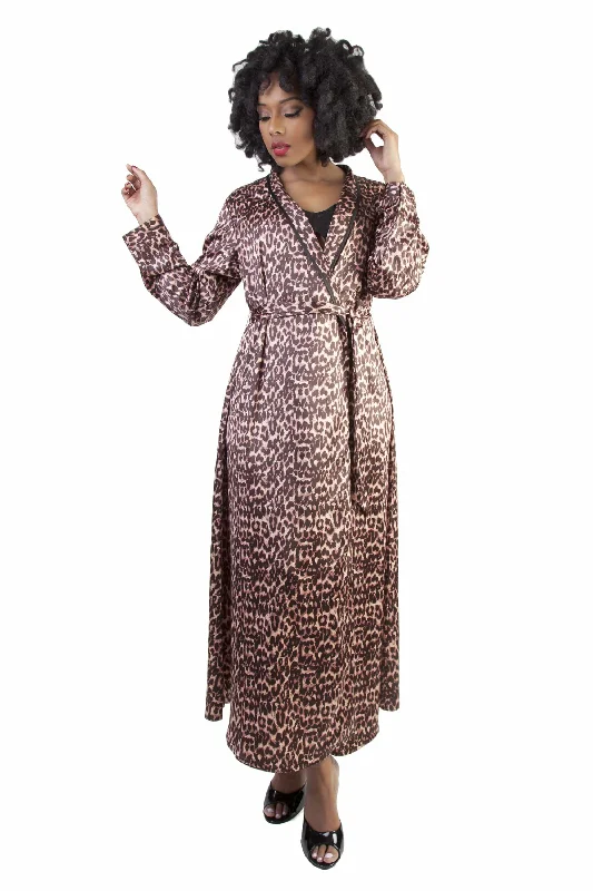 Women's floral - patterned brasLeopard Print Satin Robe
