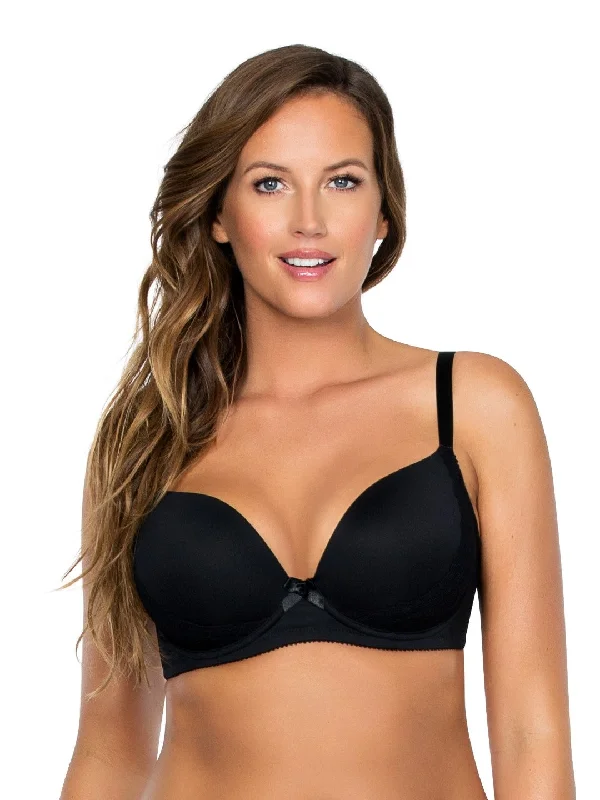 Women's full - cup bras for maximum coverageCasey Plunge Molded Bra - Black - 2801