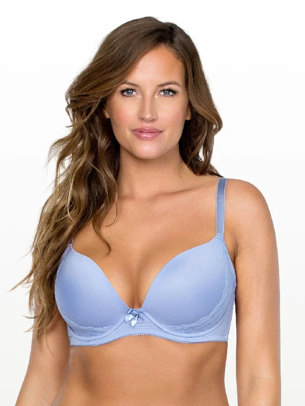 Women's bras with a silk blend for luxuryCasey Plunge Molded Bra - Blue - 2801
